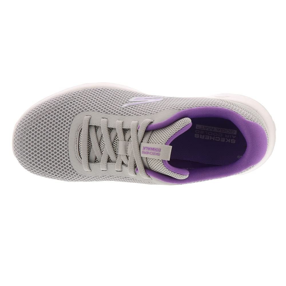 Skechers GO Walk Joy - Light Motion, Gray/Lavender, 9.5 Wide 124707W - Picture 5 of 10